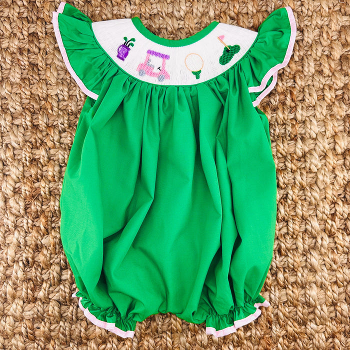 Smocked Golf Bubble Romper