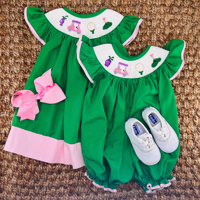 Smocked Golf Bubble Romper