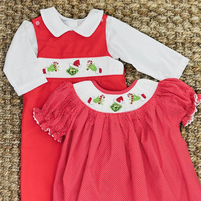 Smocked Grinch Christmas Longall