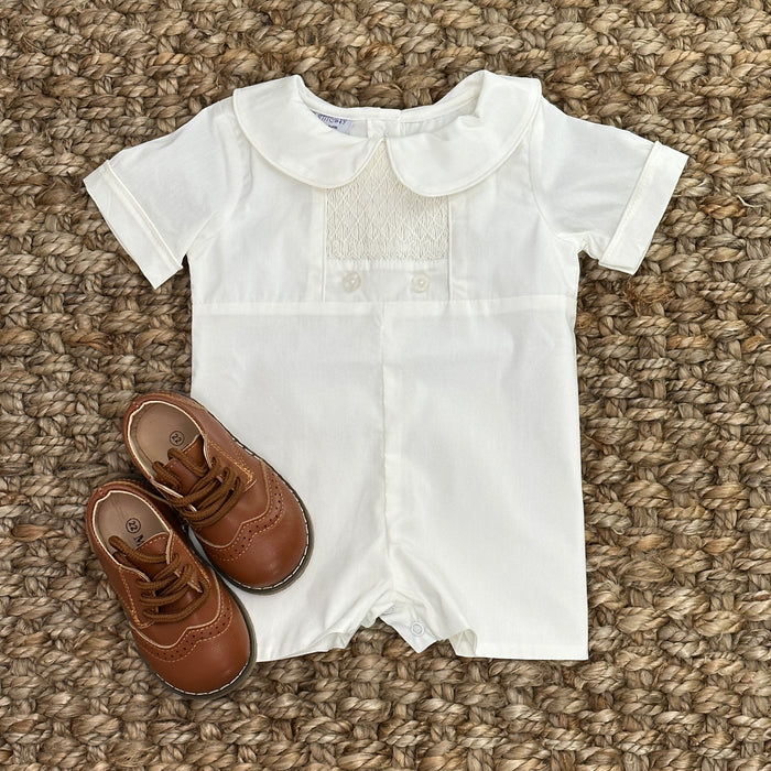 Smocked Ivory Heirloom Shortall