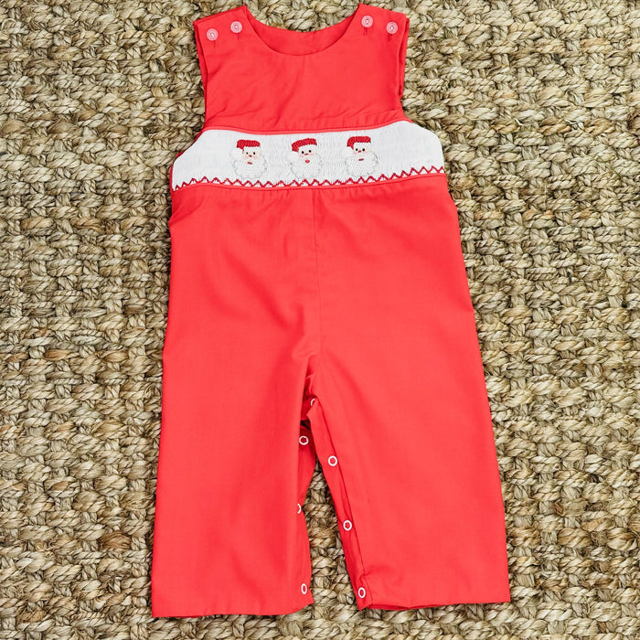 Smocked Santa Longall in Red