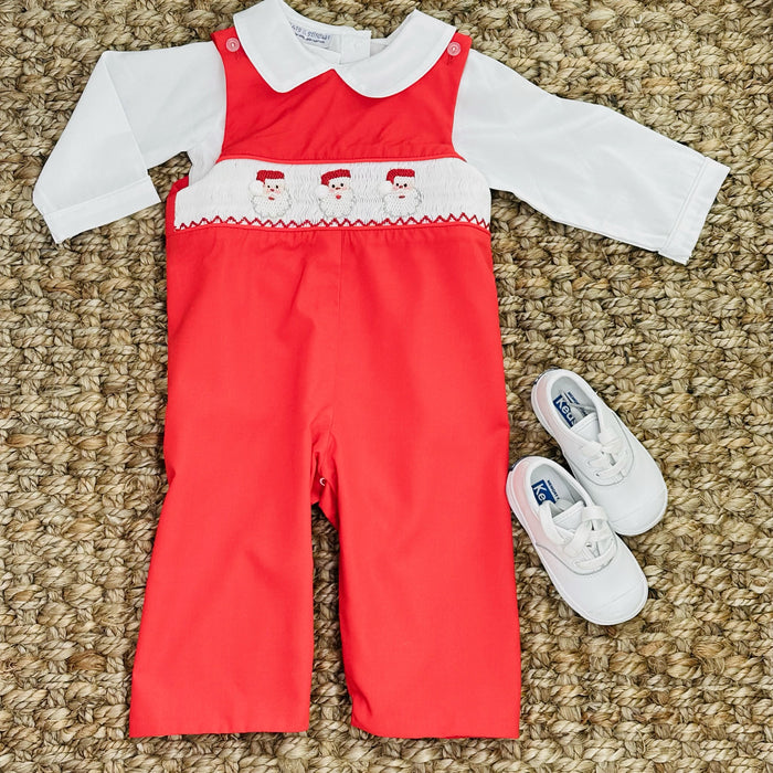 Smocked Santa Longall in Red