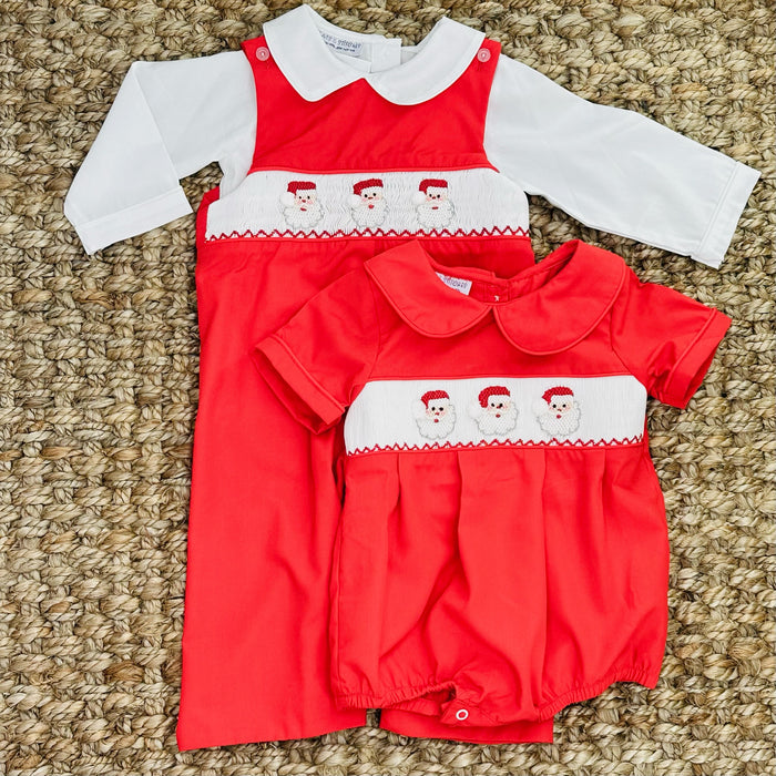 Smocked Santa Longall in Red