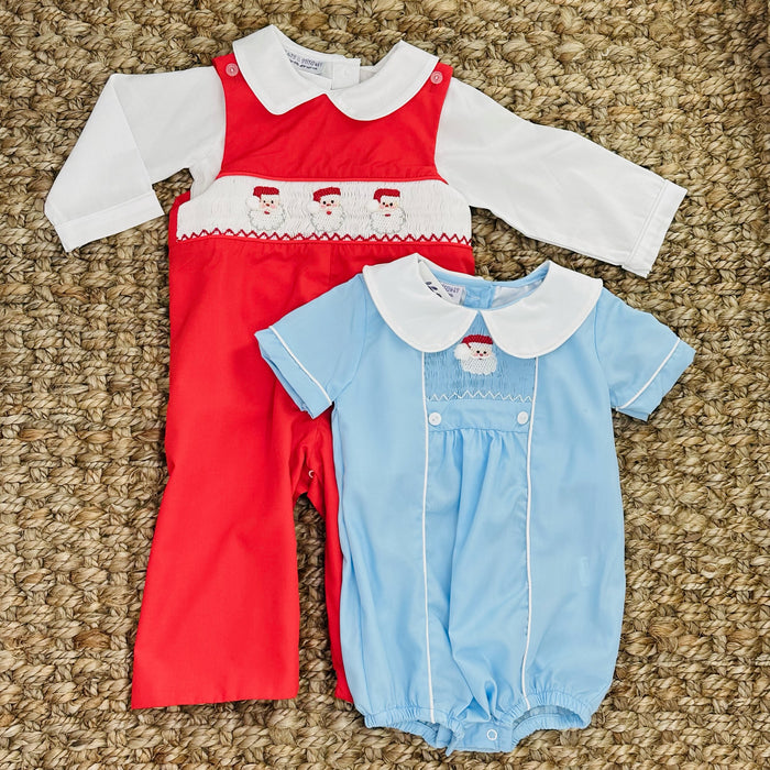 Smocked Santa Longall in Red