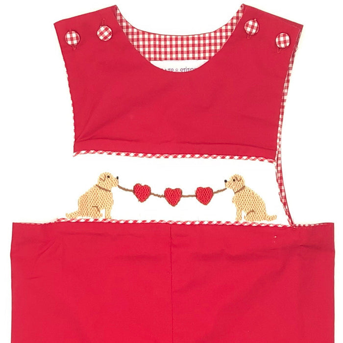 Smocked Valentine Puppy Longall