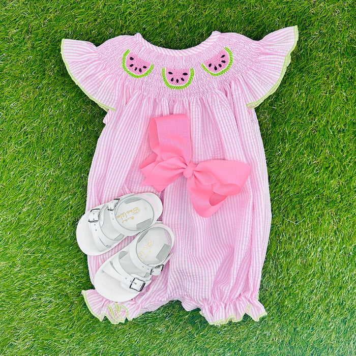 Smocked Watermelon Bubble Romper