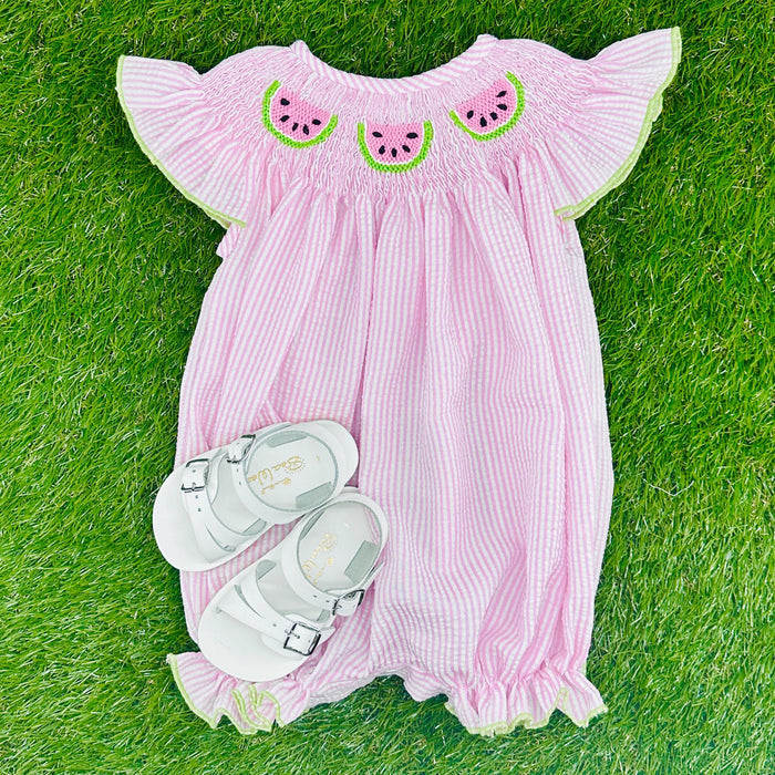 Smocked Watermelon Bubble Romper