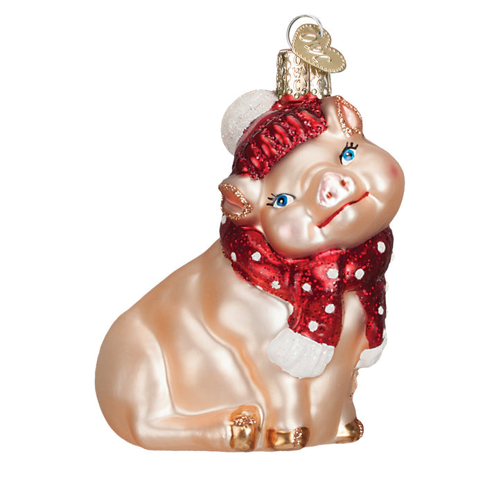 Snowy Pig Ornament