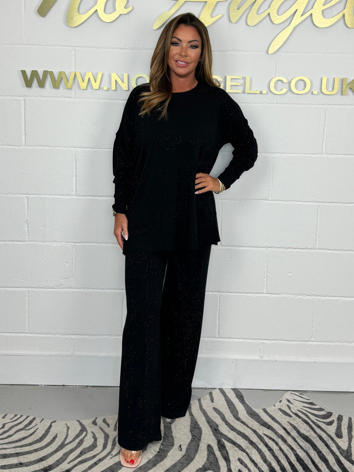 Soft Knit Diamante Jumper & Trouser Co-Ord (2 Colours)