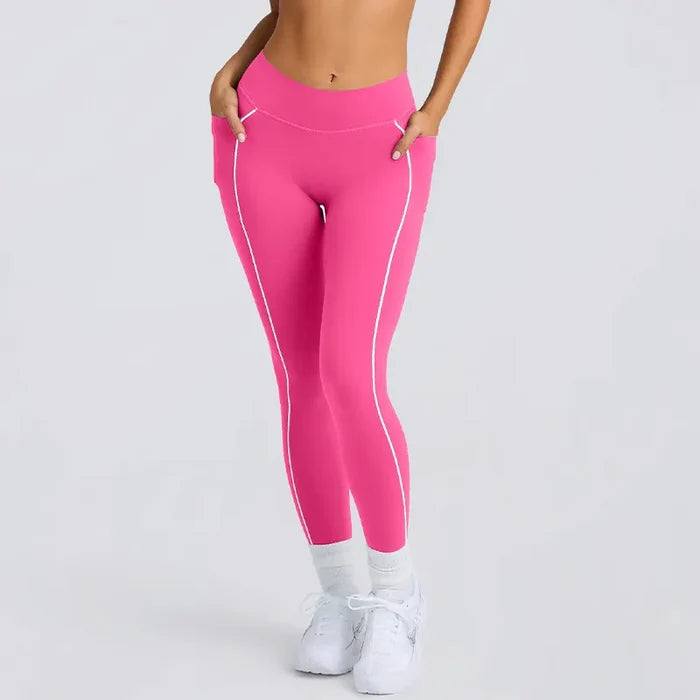 SPARK Contrast Color Tube Bra and Leggings Fitness Set QY4031