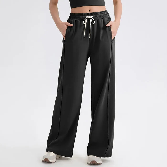 SPARK Drawstring Straight Leisure Sweat Pants YEL52316