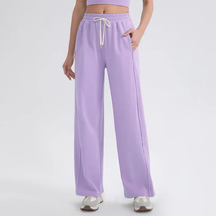 SPARK Drawstring Straight Leisure Sweat Pants YEL52316