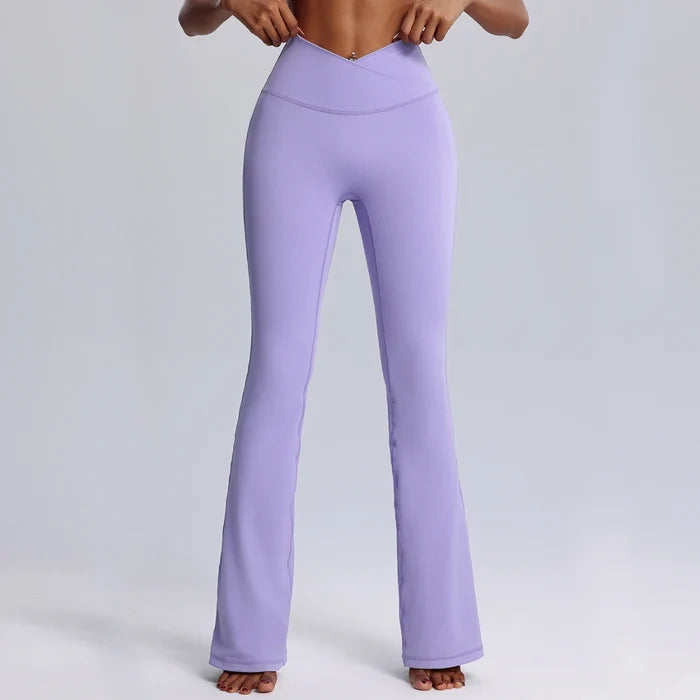 SPARK New Cross Waist Yoga Fitness Flared Pants FYD223