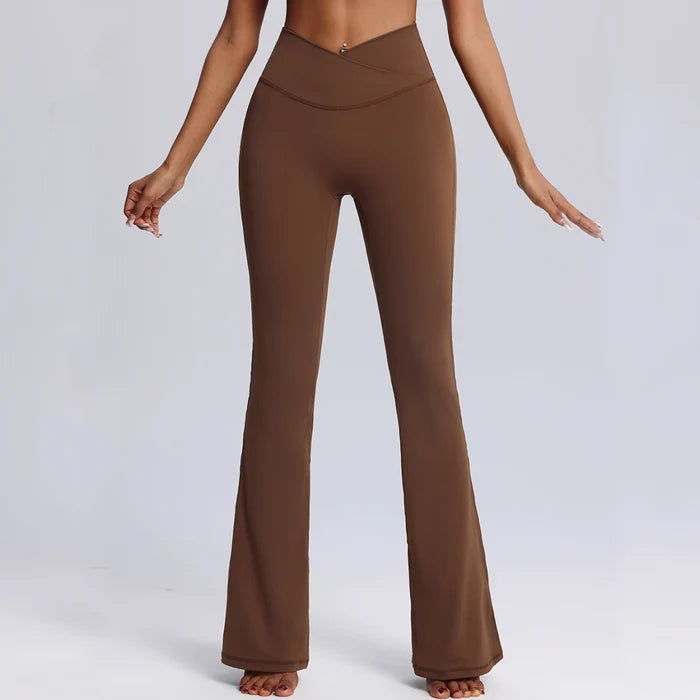 SPARK New Cross Waist Yoga Fitness Flared Pants FYD223