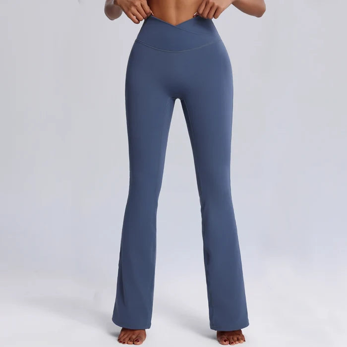 SPARK New Cross Waist Yoga Fitness Flared Pants FYD223