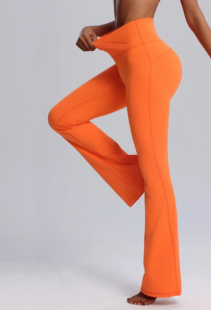 SPARK New Cross Waist Yoga Fitness Flared Pants FYD223