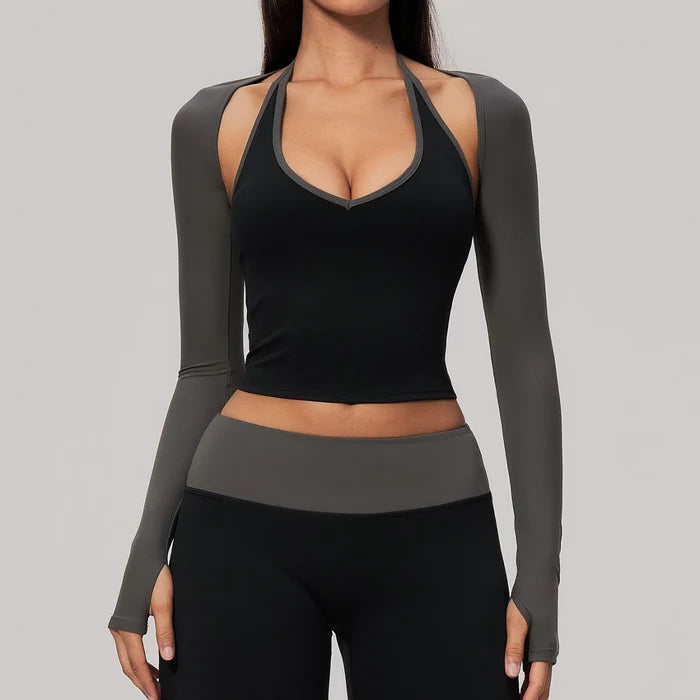 SPARK New Long-Sleeve Crop Athletic Yoga Shrug ZC9639