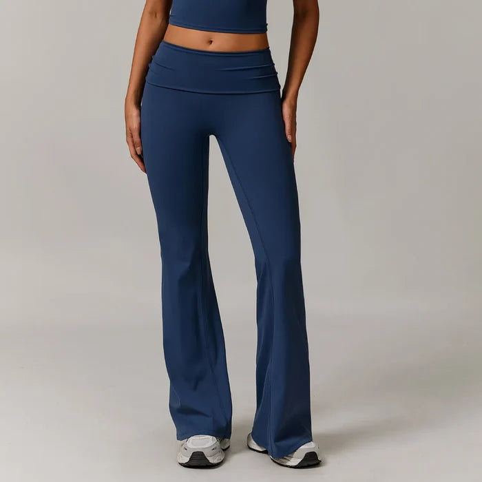 SPARK Recycled Folded Waist Yoga Flared Pants ZC8998