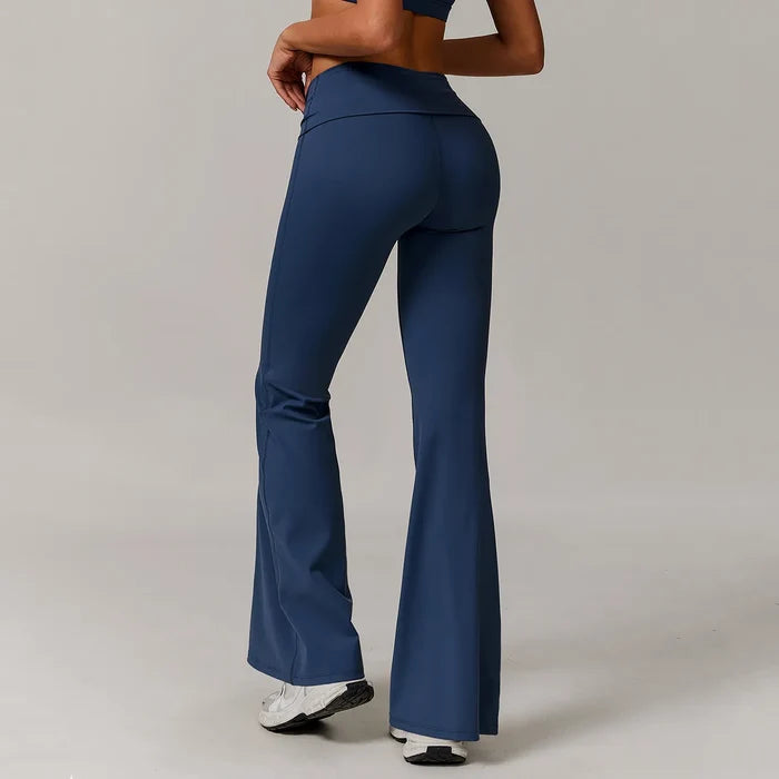 SPARK Recycled Folded Waist Yoga Flared Pants ZC8998