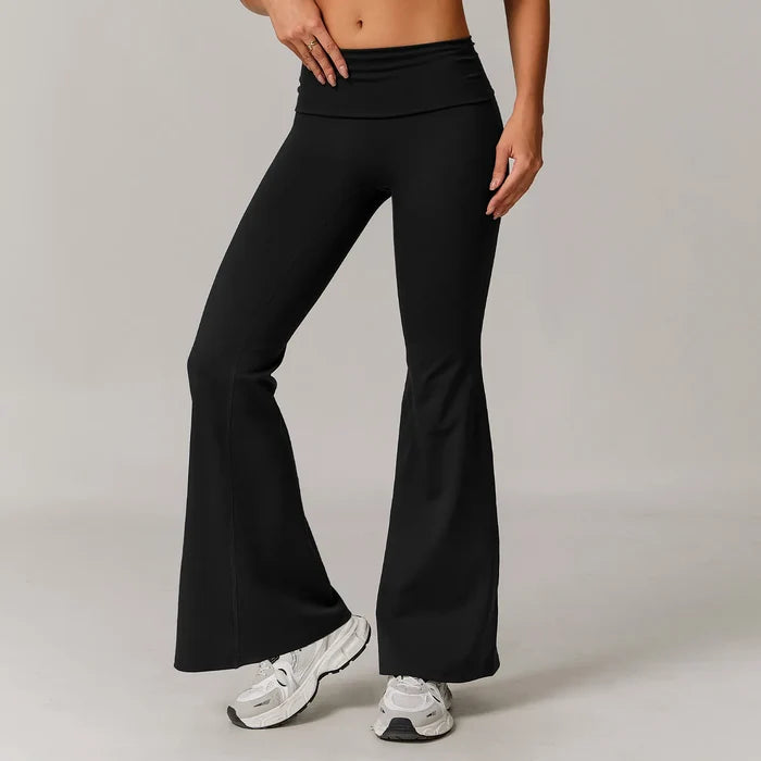 SPARK Recycled Folded Waist Yoga Flared Pants ZC8998