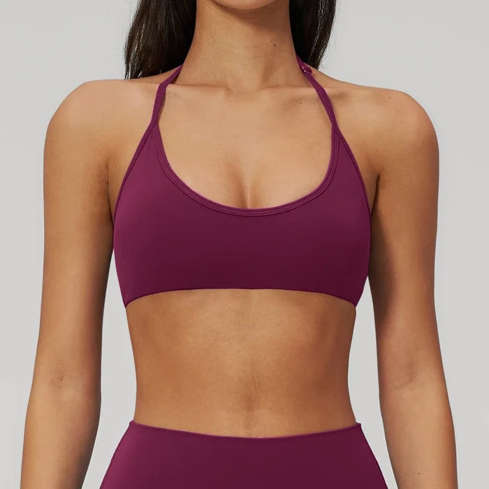 SPARK Women's Buttery-Soft U-shaped Halter Yoga Fitness Bra ZC2551