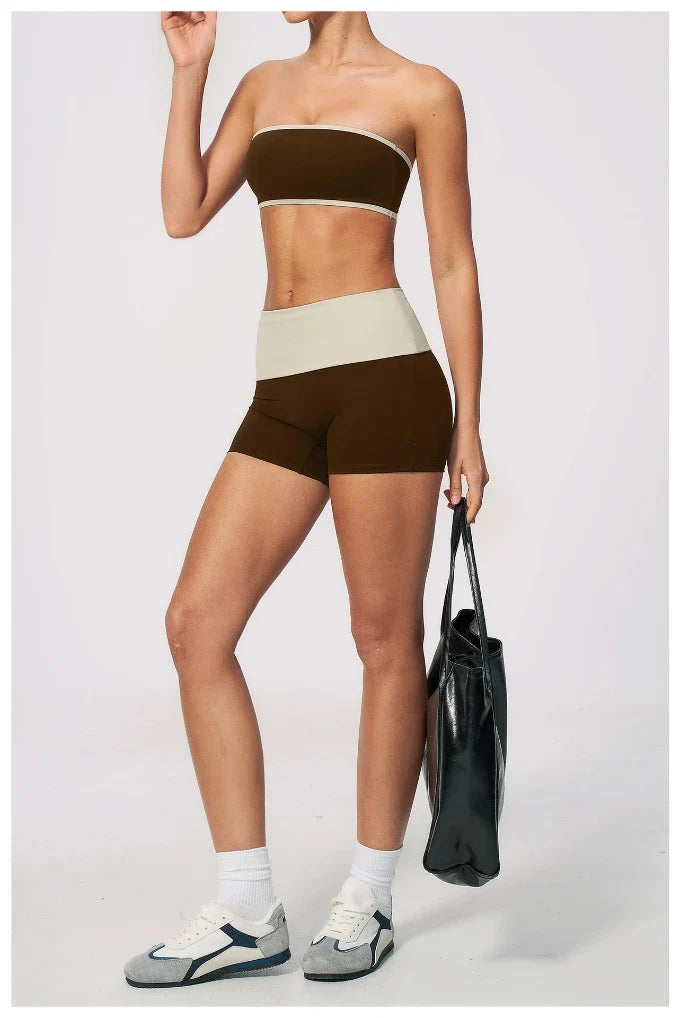 SPARK Women's Color-block Yoga Tube Top ZC2570