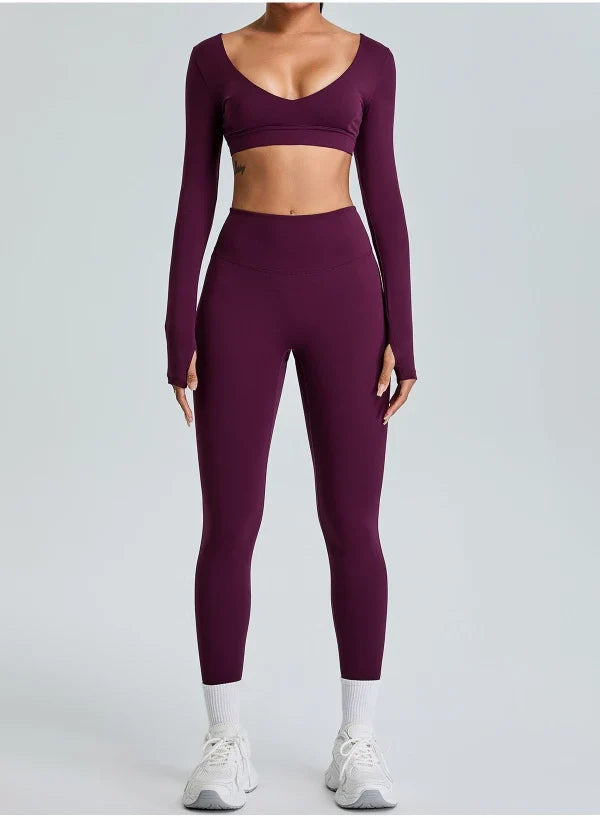 SPARK Women's Sexy V Neck Yoga Fitness Crop Top YJ0217