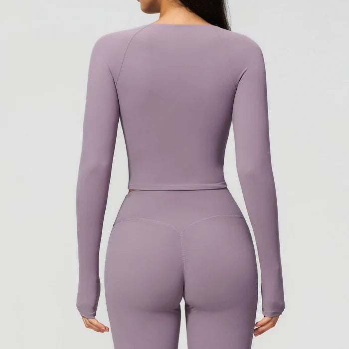 SPARK Women's Slim-Fit Long-Sleeve Yoga Top ZC4208