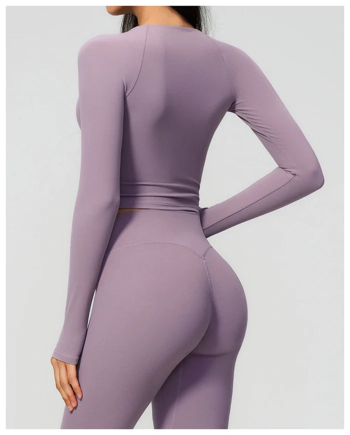 SPARK Women's Slim-Fit Long-Sleeve Yoga Top ZC4208