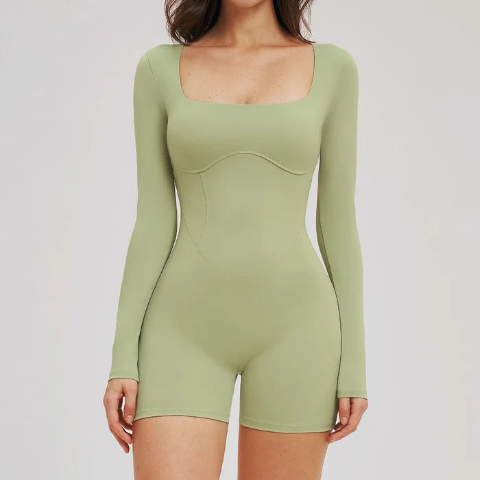SPARK Women's Square Neck Yoga Jumpsuit with Hollow Back ZC2539