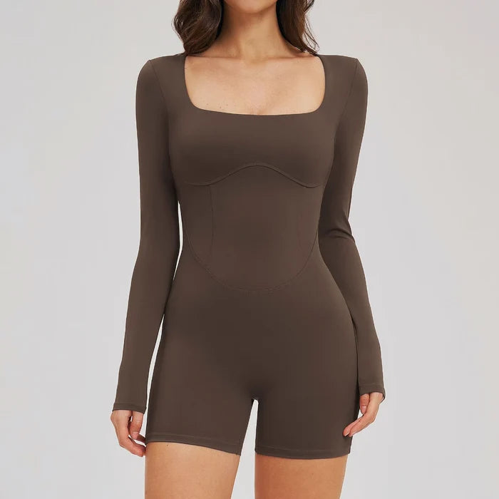 SPARK Women's Square Neck Yoga Jumpsuit with Hollow Back ZC2539