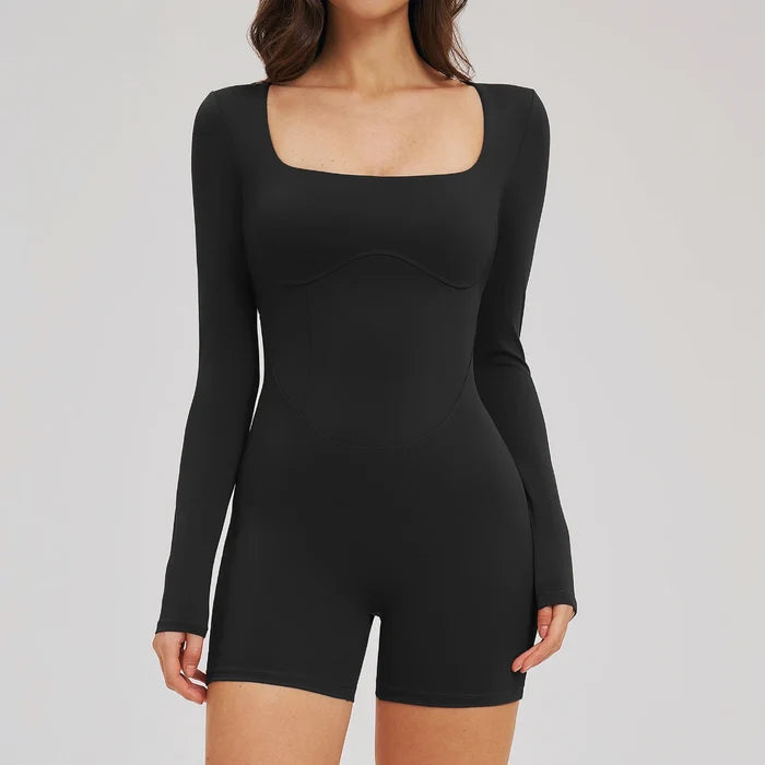 SPARK Women's Square Neck Yoga Jumpsuit with Hollow Back ZC2539