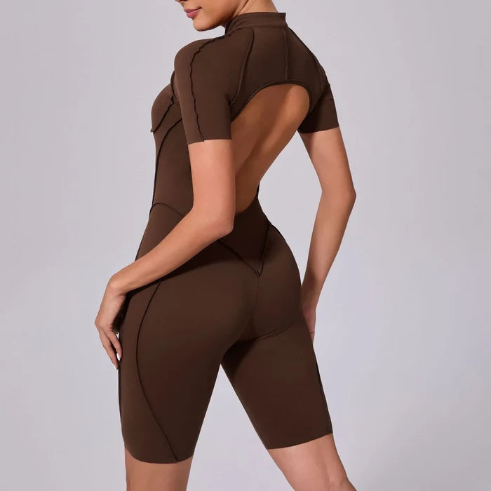 SPARK Workout Backless Jumpsuit with Zipper TF0113