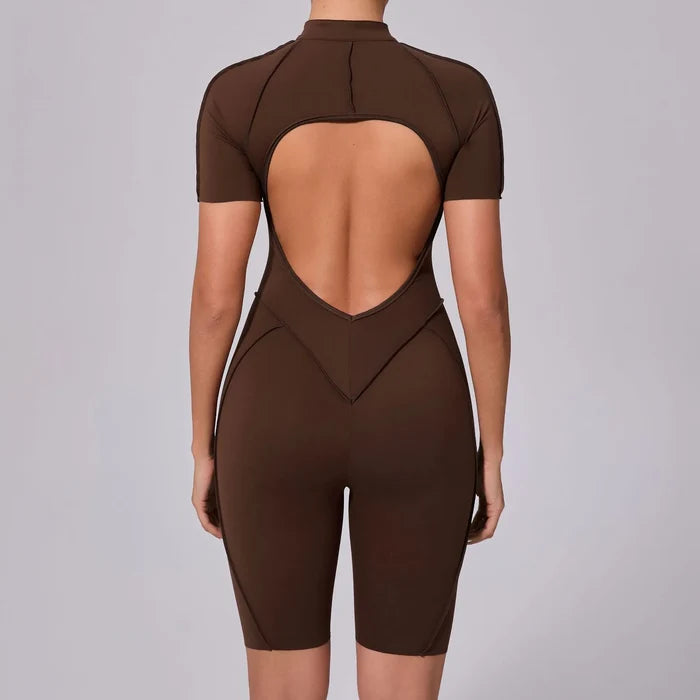 SPARK Workout Backless Jumpsuit with Zipper TF0113