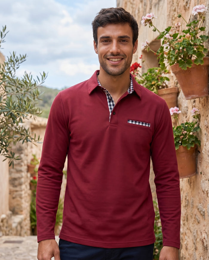 Sander - Check Collar Polo — hero shot