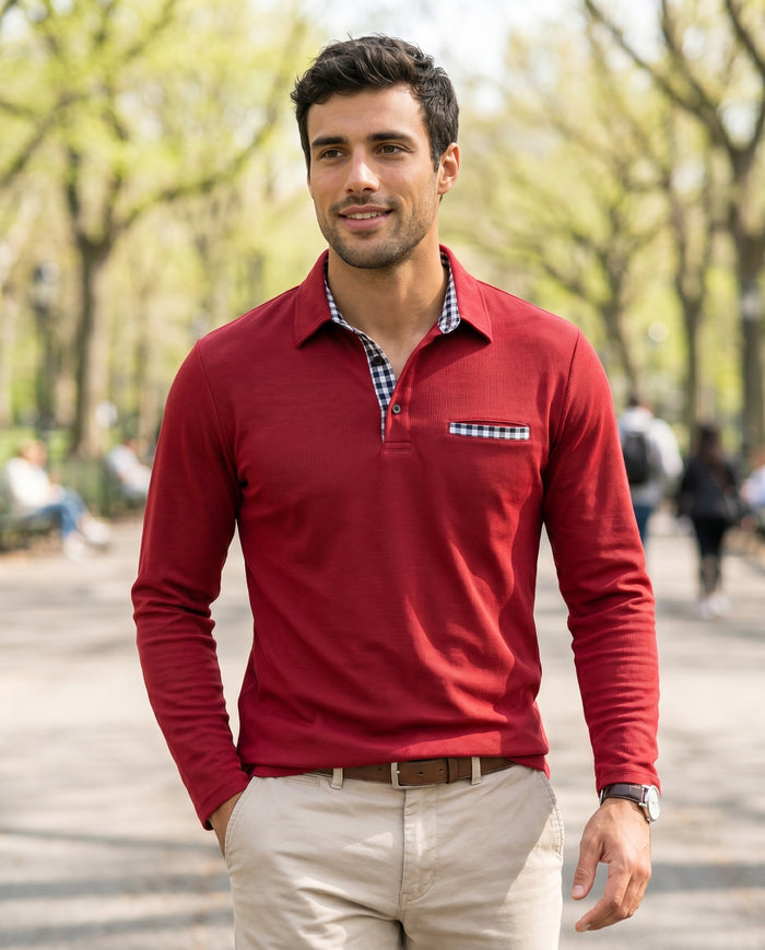 julia-check-collar-polo-red-5