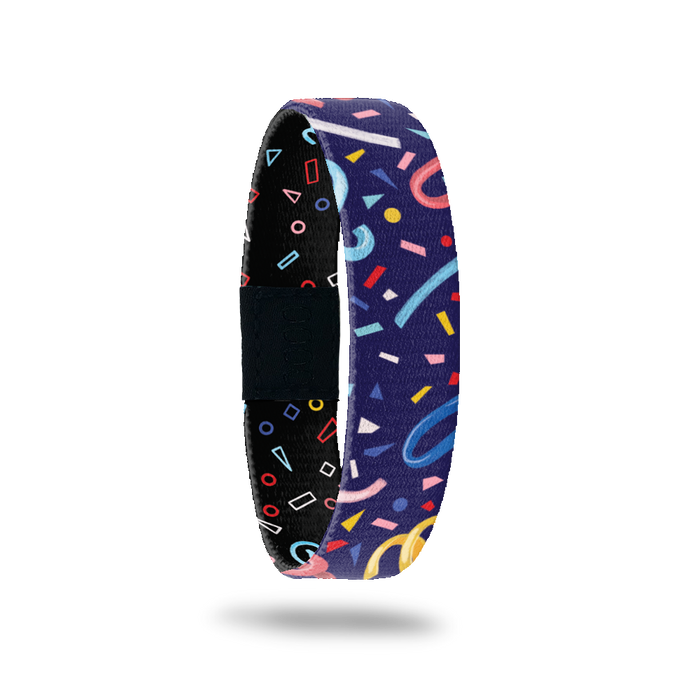 Outside Design of Sprinkle Kindness Like Confetti: dark blue background with varying colored confetti