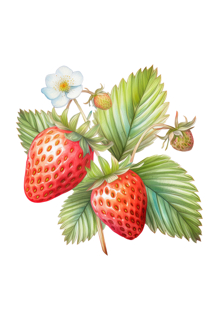 Rustic Strength - botanical image of wild strawberries representing Strawberry scent