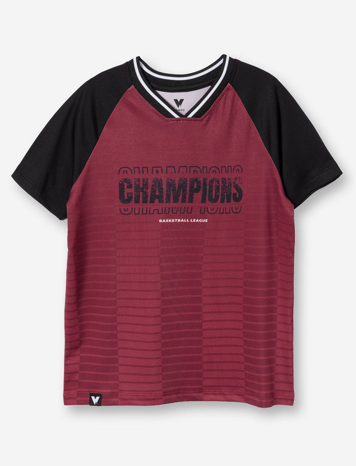 T-shirt de sport imprimé à col en V pour petit garçon