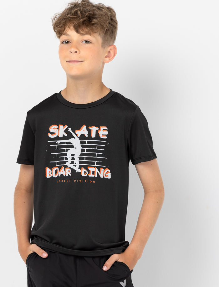 T-shirt de sport imprimé à col rond pour ado garçon