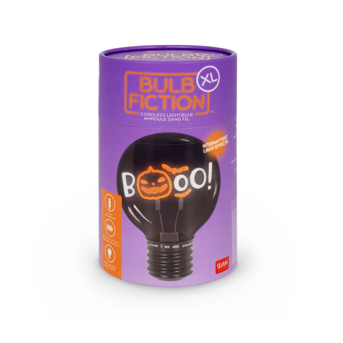Table Lamp - Light Bulb Shaped - Pumpkin - Booo!