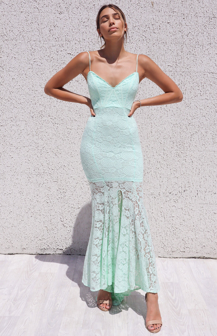 Talaya Lace Gown - Apple - Runway Goddess