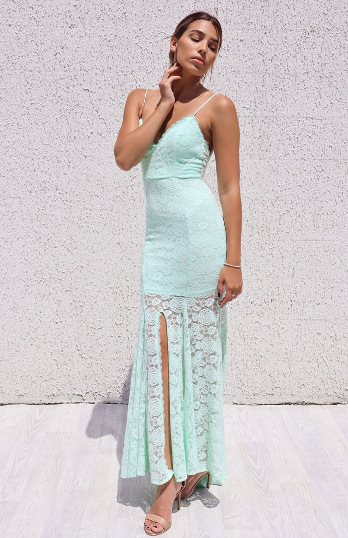 Talaya Lace Gown - Apple - Runway Goddess
