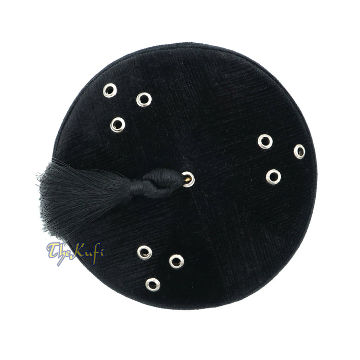 Tall Black Velvet Fez - Premium Moorish Moroccan Style Hat with Black Tassel