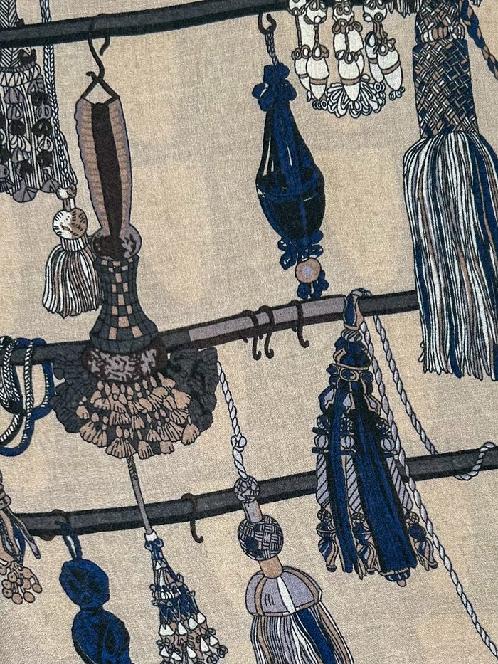 Tassel Printed Scarf ( 2 Colours )