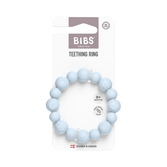 Teether Ring - Beaded - Baby Blue