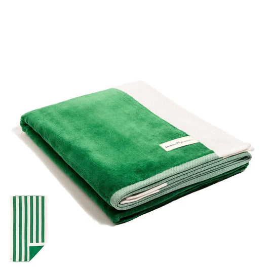 THE BEACH TOWEL in Crew Canyon Green Stripe from Business & Pleasure Co