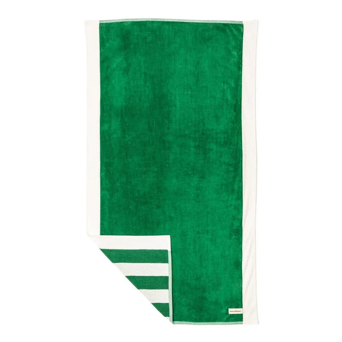 THE BEACH TOWEL in Crew Canyon Green Stripe from Business & Pleasure Co