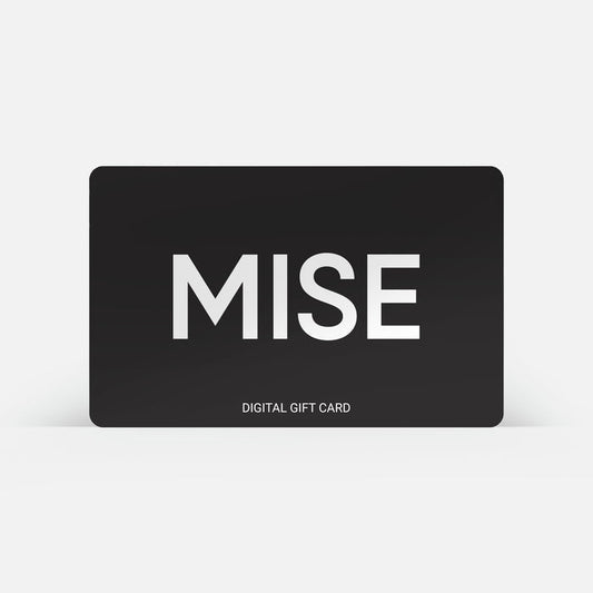 The Digital Gift Card gallery position 1 featuring a sleek black card with MISE branding for chef shoes gift.