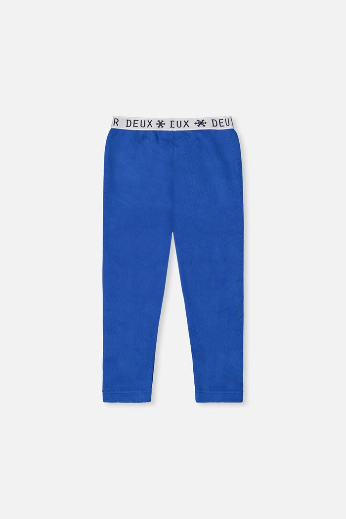 Deux par Deux boys' thermal leggings in blue – back view
